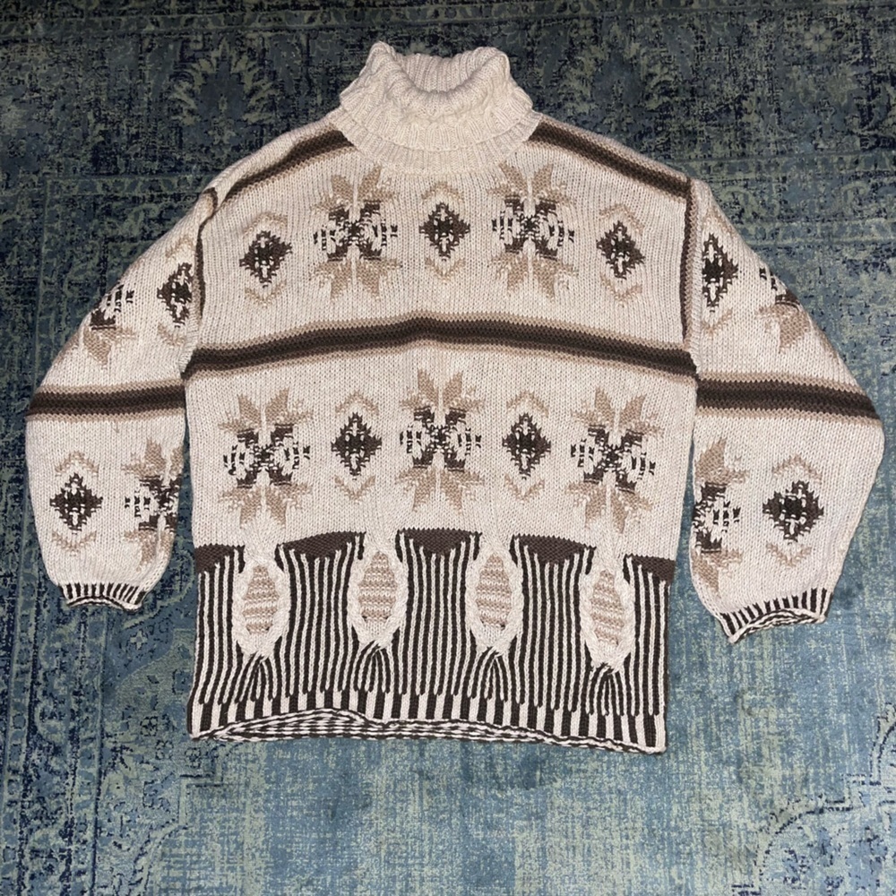Hand Knit New York Style Sweater L - Picture 2 of 4